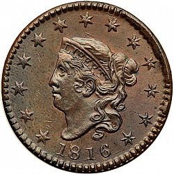 1 cent 1816 Large Obverse coin