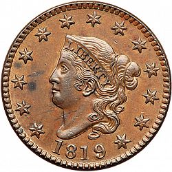 1 cent 1819 Large Obverse coin