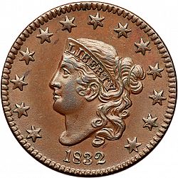 1 cent 1832 Large Obverse coin