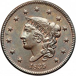 1 cent 1835 Large Obverse coin