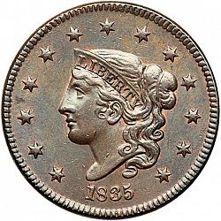 1 cent 1835 Large Obverse coin