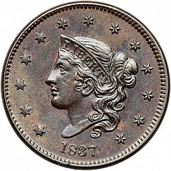 1 cent 1837 Large Obverse coin