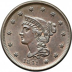 1 cent 1841 Large Obverse coin