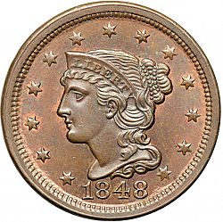 1 cent 1848 Large Obverse coin