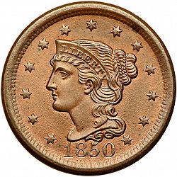 1 cent 1850 Large Obverse coin