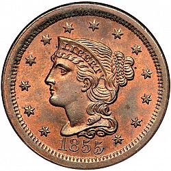 1 cent 1855 Large Obverse coin