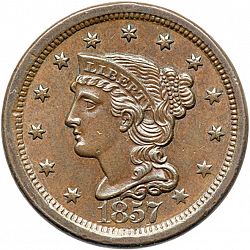 1 cent 1857 Large Obverse coin