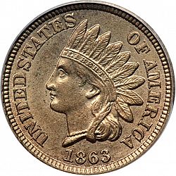 1 cent 1863 Large Obverse coin