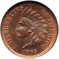 1 cent 1865 Large Obverse coin
