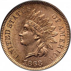 1 cent 1868 Large Obverse coin