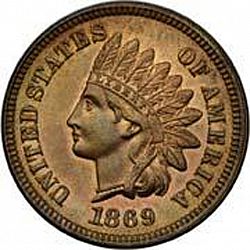 1 cent 1869 Large Obverse coin