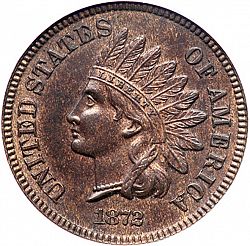 1 cent 1872 Large Obverse coin