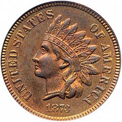 1 cent 1873 Large Obverse coin