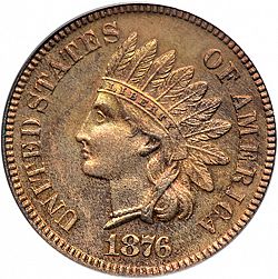 1 cent 1876 Large Obverse coin