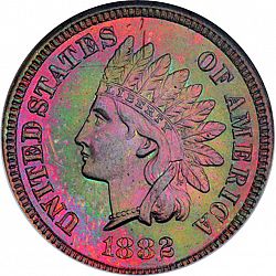 1 cent 1882 Large Obverse coin