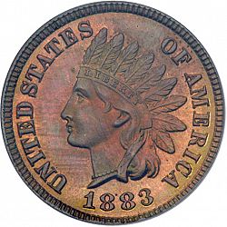 1 cent 1883 Large Obverse coin