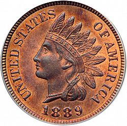 1 cent 1889 Large Obverse coin