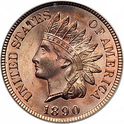 1 cent 1890 Large Obverse coin