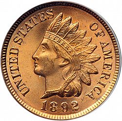 1 cent 1892 Large Obverse coin