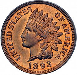 1 cent 1893 Large Obverse coin