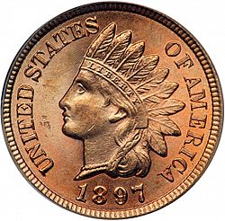 1 cent 1897 Large Obverse coin