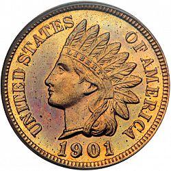 1 cent 1901 Large Obverse coin