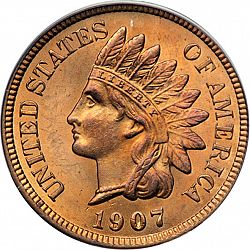 1 cent 1907 Large Obverse coin