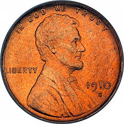 1 cent 1910 Large Obverse coin