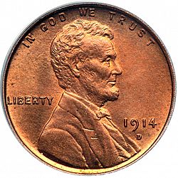 1 cent 1914 Large Obverse coin