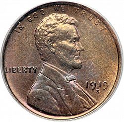 1 cent 1919 Large Obverse coin
