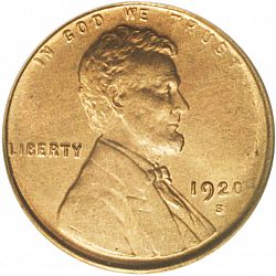 1 cent 1920 Large Obverse coin