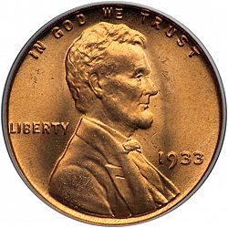 1 cent 1933 Large Obverse coin