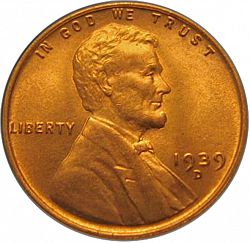 1 cent 1939 Large Obverse coin