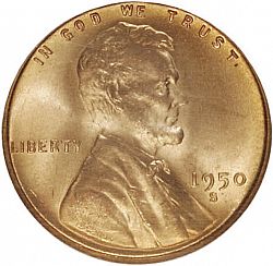 1 cent 1950 Large Obverse coin