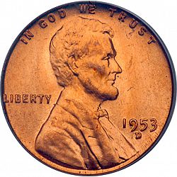 1 cent 1953 Large Obverse coin
