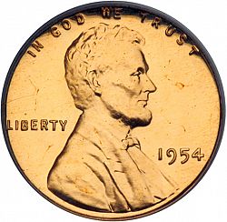 1 cent 1954 Large Obverse coin