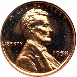 1 cent 1958 Large Obverse coin