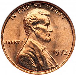 1 cent 1972 Large Obverse coin