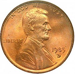 1 cent 1985 Large Obverse coin