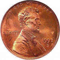 1 cent 1992 Large Obverse coin
