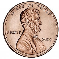 1 cent 2007 Large Obverse coin
