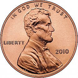 1 cent 2010 Large Obverse coin