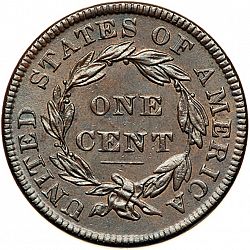 1 cent 1835 Large Reverse coin