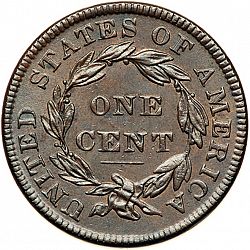 1 cent 1835 Large Reverse coin