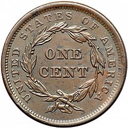 1 cent 1843 Large Reverse coin