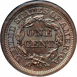 1 cent 1851 Large Reverse coin
