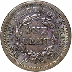 1 cent 1856 Large Reverse coin