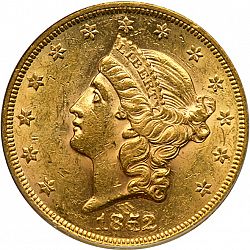20 dollar 1852 Large Obverse coin