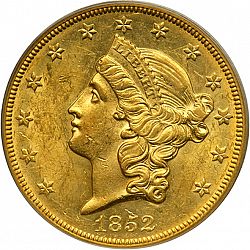 20 dollar 1852 Large Obverse coin