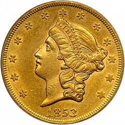 20 dollar 1853 Large Obverse coin